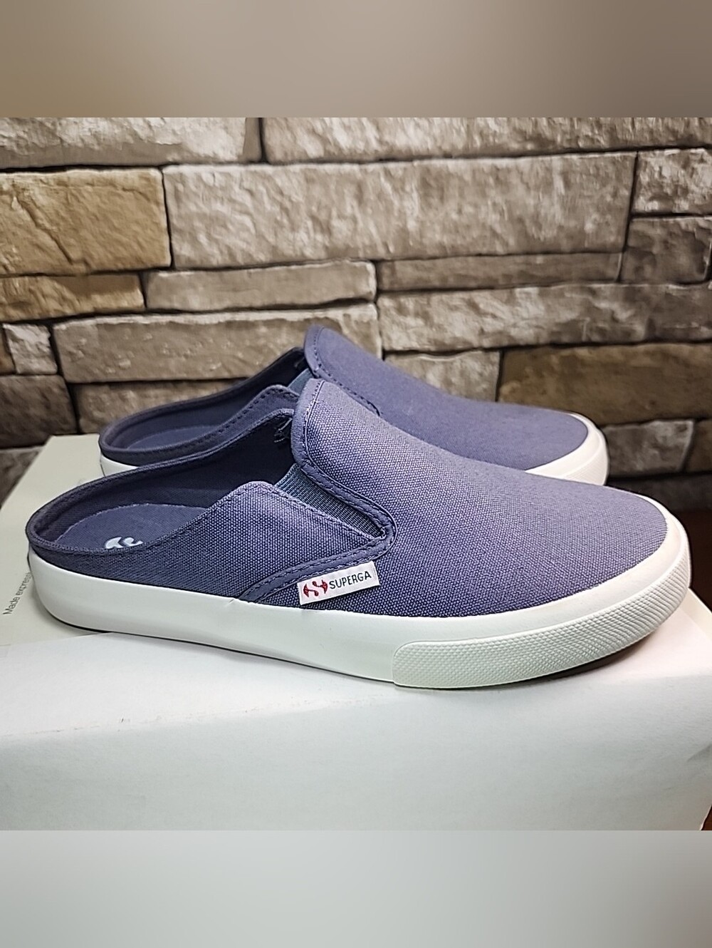 Superga 2402 Canvas Mule Slip-On Sneakers Periwinkle Blue